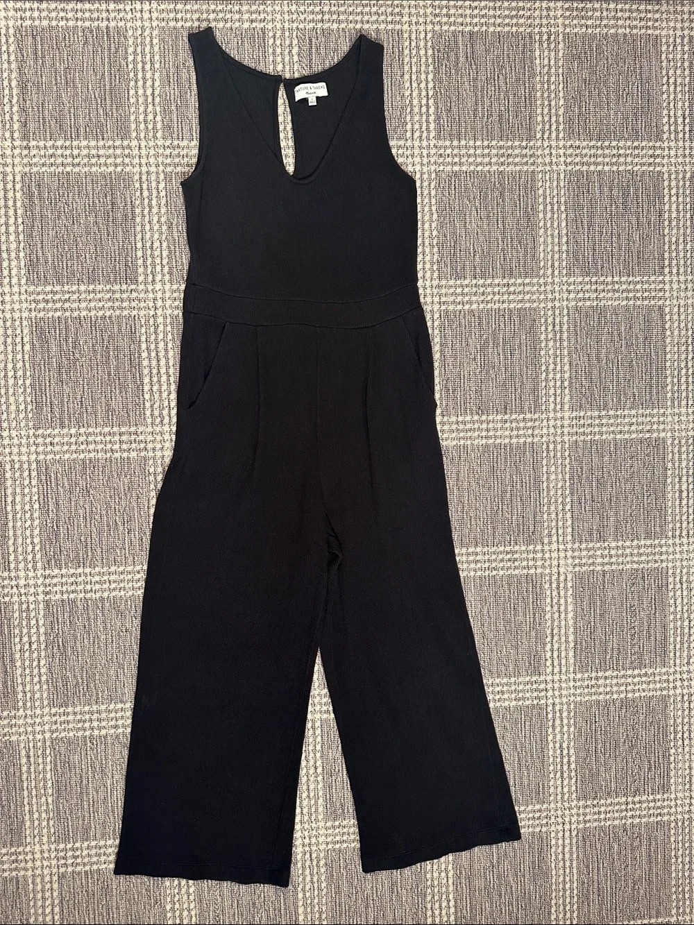 Madewell Texture & Thread Jacquard Keyhole Jumpsuit